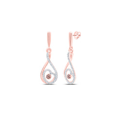 1/3CTW-DIA CN HEART COGNAC NATURAL DANGLING EARRING
