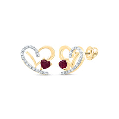 1/8CTW-DIA CN 3.5X3.5MM HS-RU NAT GEM HEART STUD EARRING