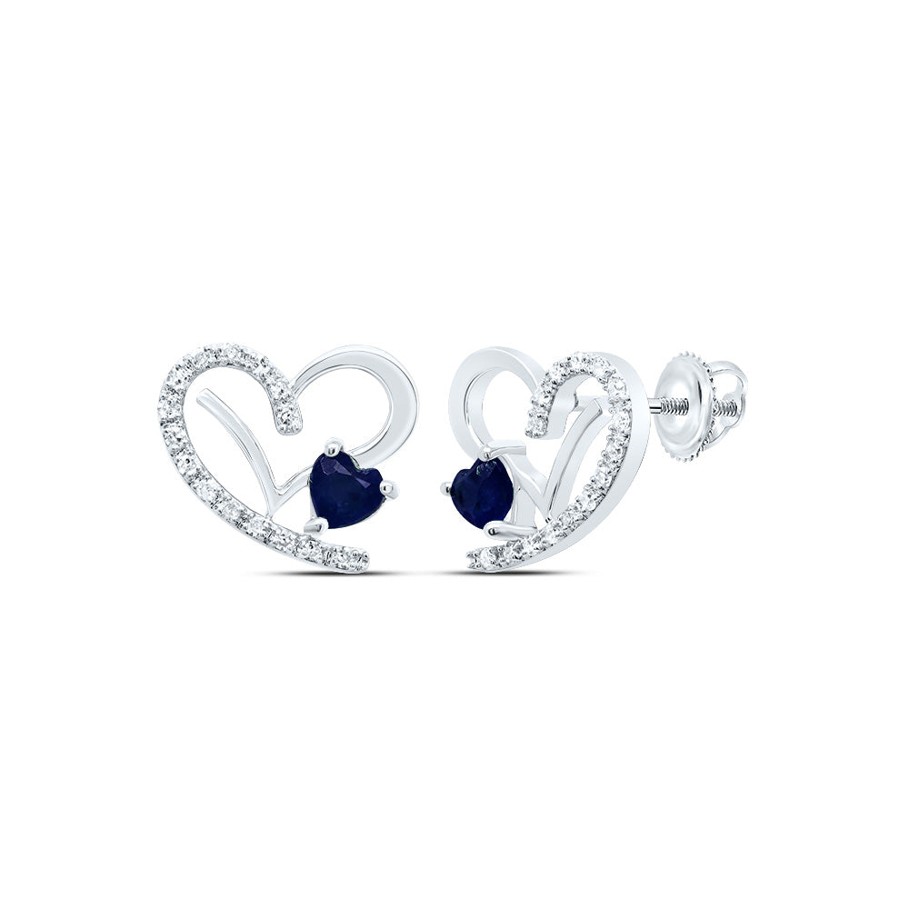 1/8CTW-DIA CN 3.5X3.5MM HS-BS NAT GEM HEART STUD EARRING
