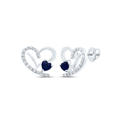 1/8CTW-DIA CN 3.5X3.5MM HS-BS NAT GEM HEART STUD EARRING