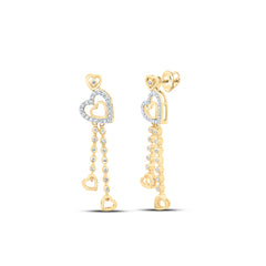 1/3CTW-DIA CN FASHION HEART DANGLING EARRING