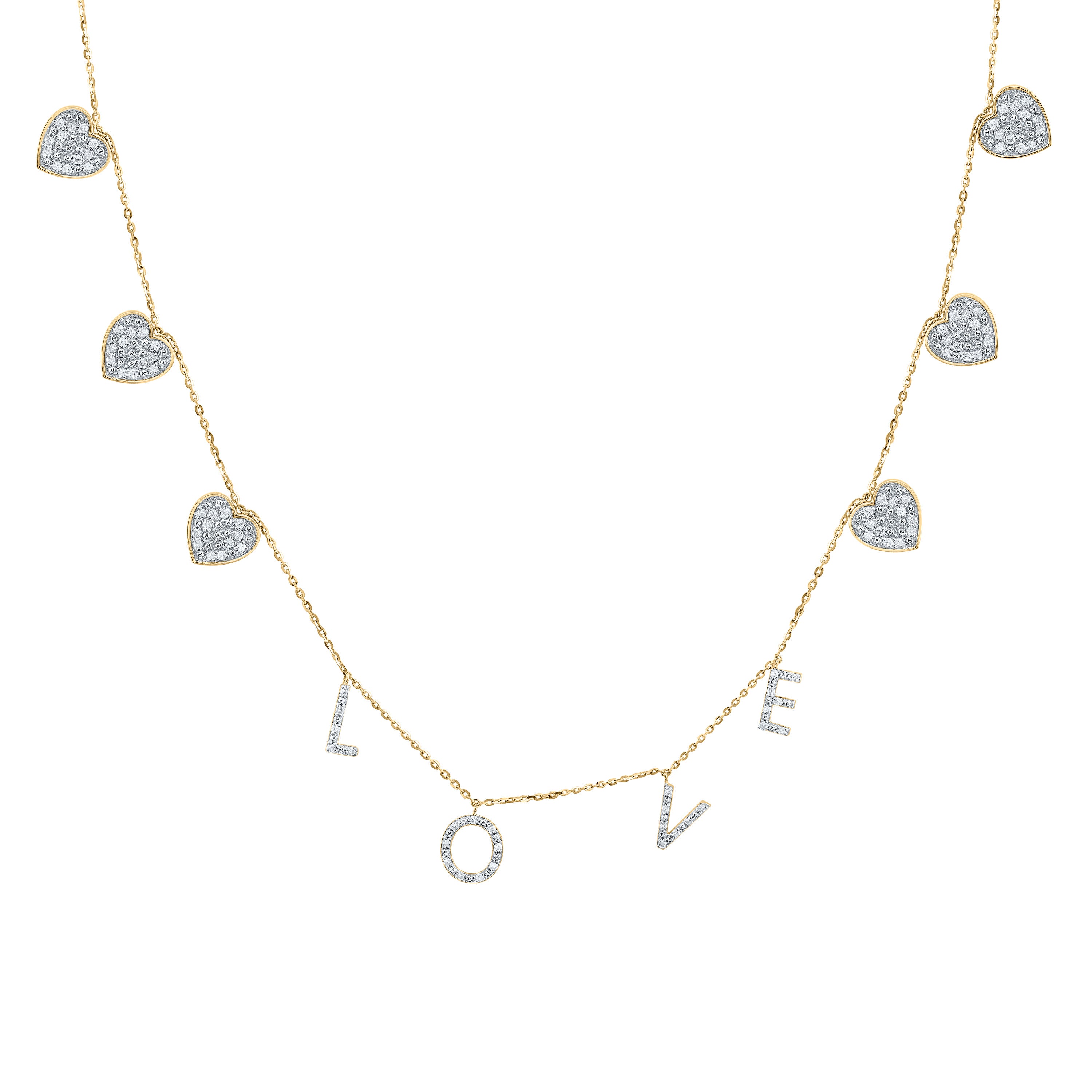 3/8CTW-DIA CN GIFT HEART LOVE NECKLACE(16 INCH)