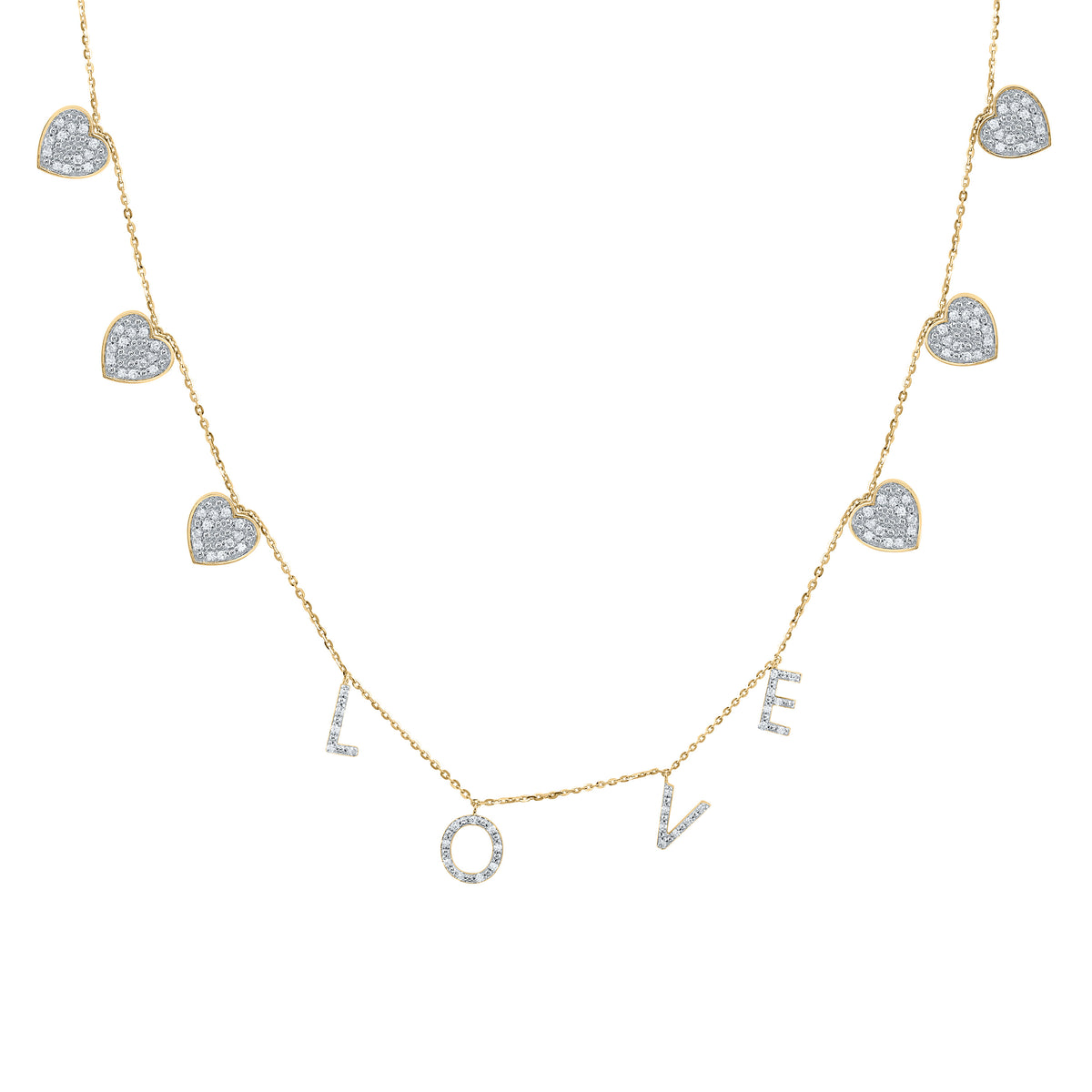 3/8CTW-DIA CN GIFT HEART LOVE NECKLACE(16 INCH)