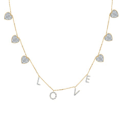 3/8CTW-DIA CN GIFT HEART LOVE NECKLACE(16 INCH)