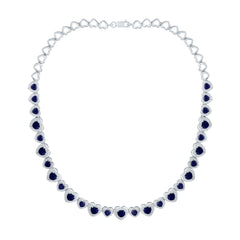 3 1/3CTW-DIA CN 10 3/4CTW HS-BS NAT GEM FASHION HEART NECKLACE (16 INCH)