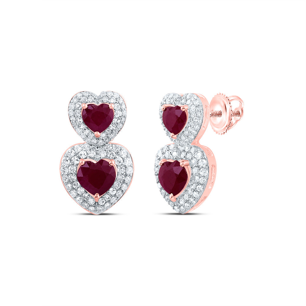 1/2CTW-DIA CN 1 5/8CTW HS-RU NAT GEM FASHION HEART EARRING