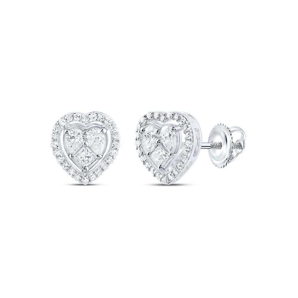 1/3CTW-DIA CN FASHION HEART STUD EARRING