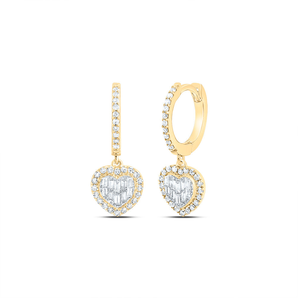 1/3CTW-DIA CN HEART DANGLING EARRING