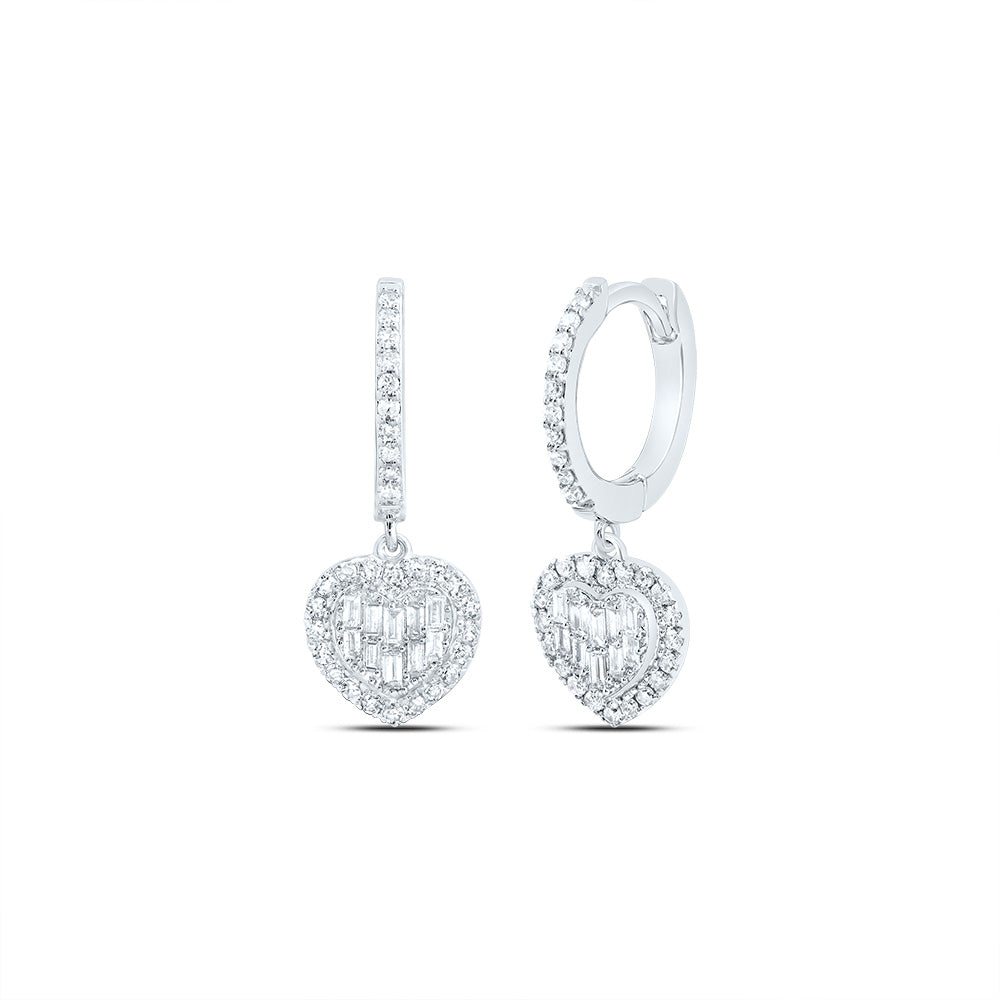 1/3CTW-DIA CN HEART DANGLING EARRING