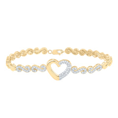 1 CTW-DIA CN FASHION HEART BRACELET (7 INCH)
