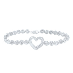 1 CTW-DIA CN FASHION HEART BRACELET (7 INCH)