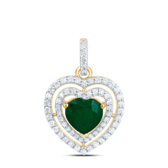 1/2CTW-DIA CN 7.50 MM HS-EM NAT GEM FASHION HEART PENDANT
