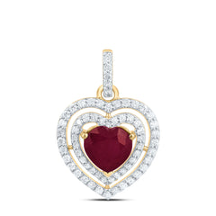 1/2CTW-DIA CN 7.50 MM HS-RU NAT GEM FASHION HEART PENDANT