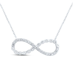 10K White Gold 1/10 CTW-Natural Diamond Gift Infinity Necklace(18 Inch ) 2.37 Gram