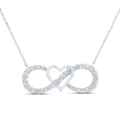 1/4CTW-DIA P1 GIFT INFINITY HEART NECKLACE(18 INCH)