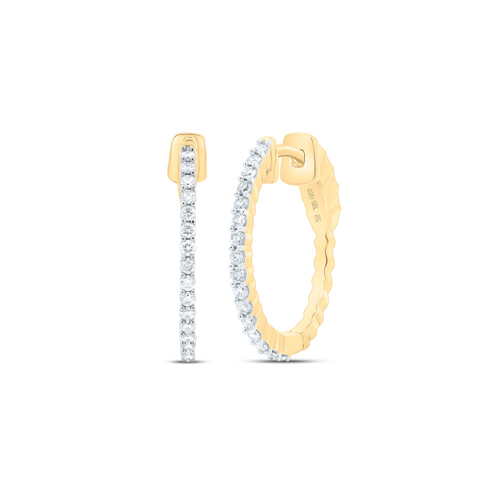 3/8CTW-DIA NK FASHION HOOP EARRING