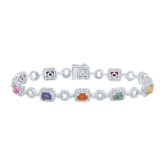 1 7/8CTW-DIA CN 5CTW OCT- NAT GEM MULTI CLR SAPPHIRE BRACELET(7 INCH)