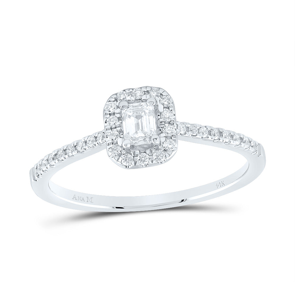 1/3CTW-DIA ANA M 1/5CT-CEM FASHION PROMISE EMERALD RING