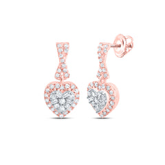 1/3CTW-DIA CN FASHION DANGLING HEART EARRING