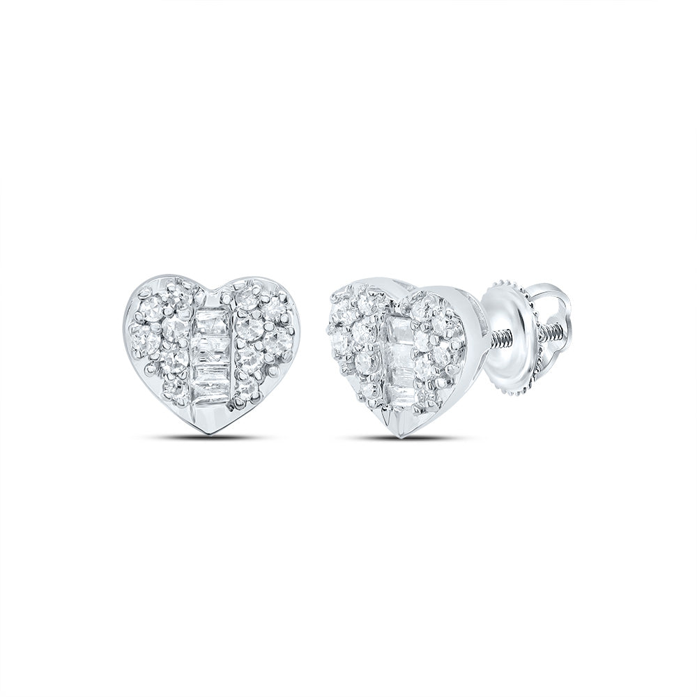 1/8CTW-DIA P1 GIFT HEART EARRINGS