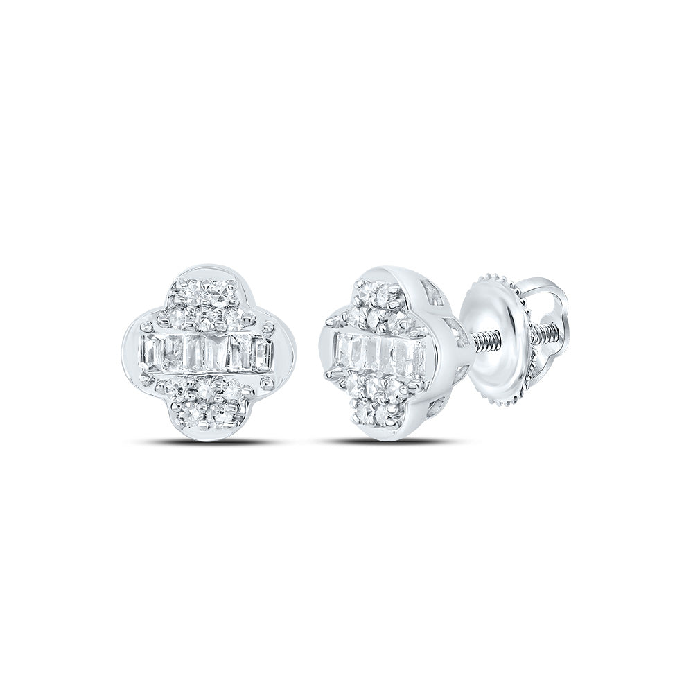 1/6CTW-DIA P1 GIFT CLOVER STUD EARRING