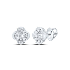 1/6CTW-DIA P1 GIFT CLOVER STUD EARRING