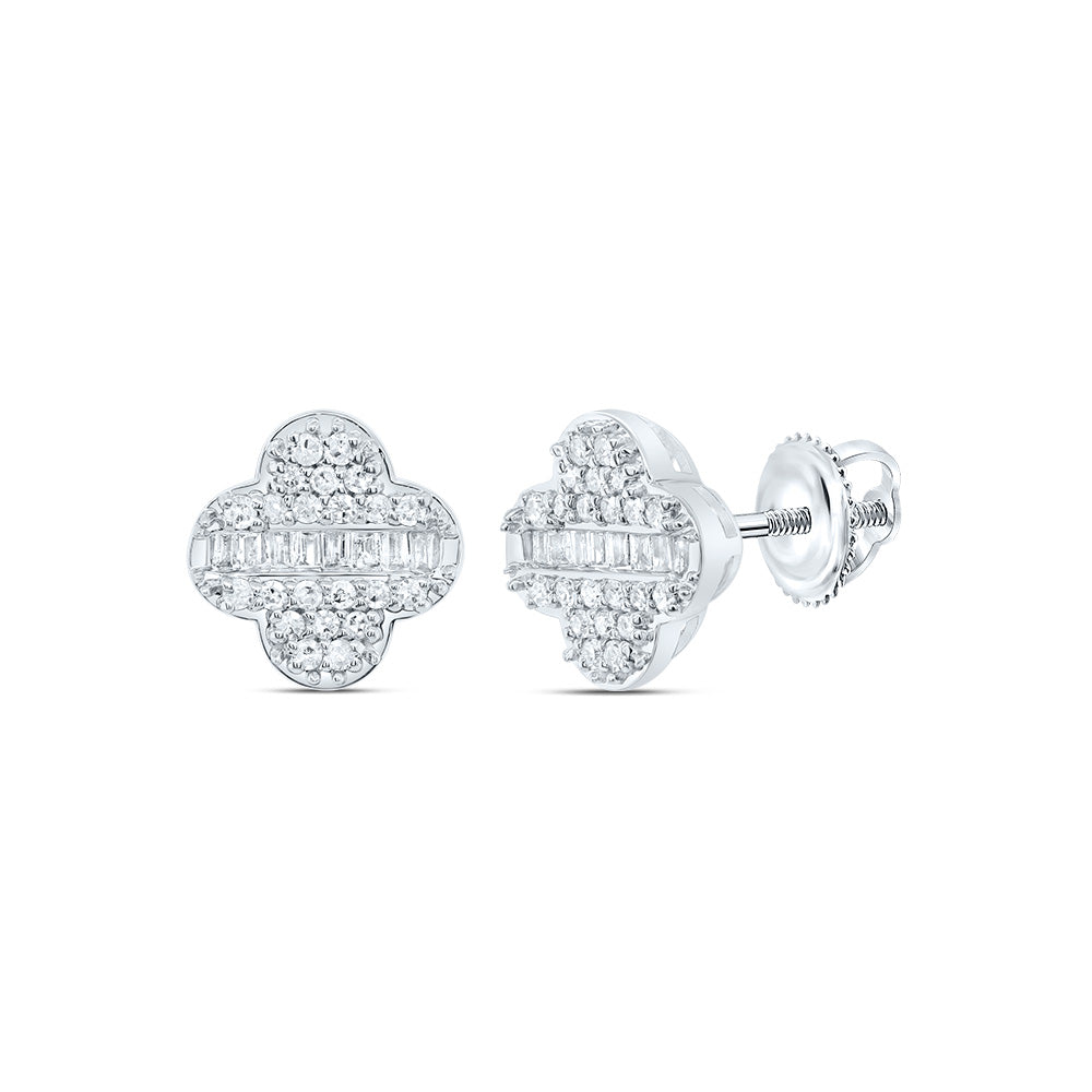 1/4CTW-DIA P1 GIFT CLOVER STUD EARRING