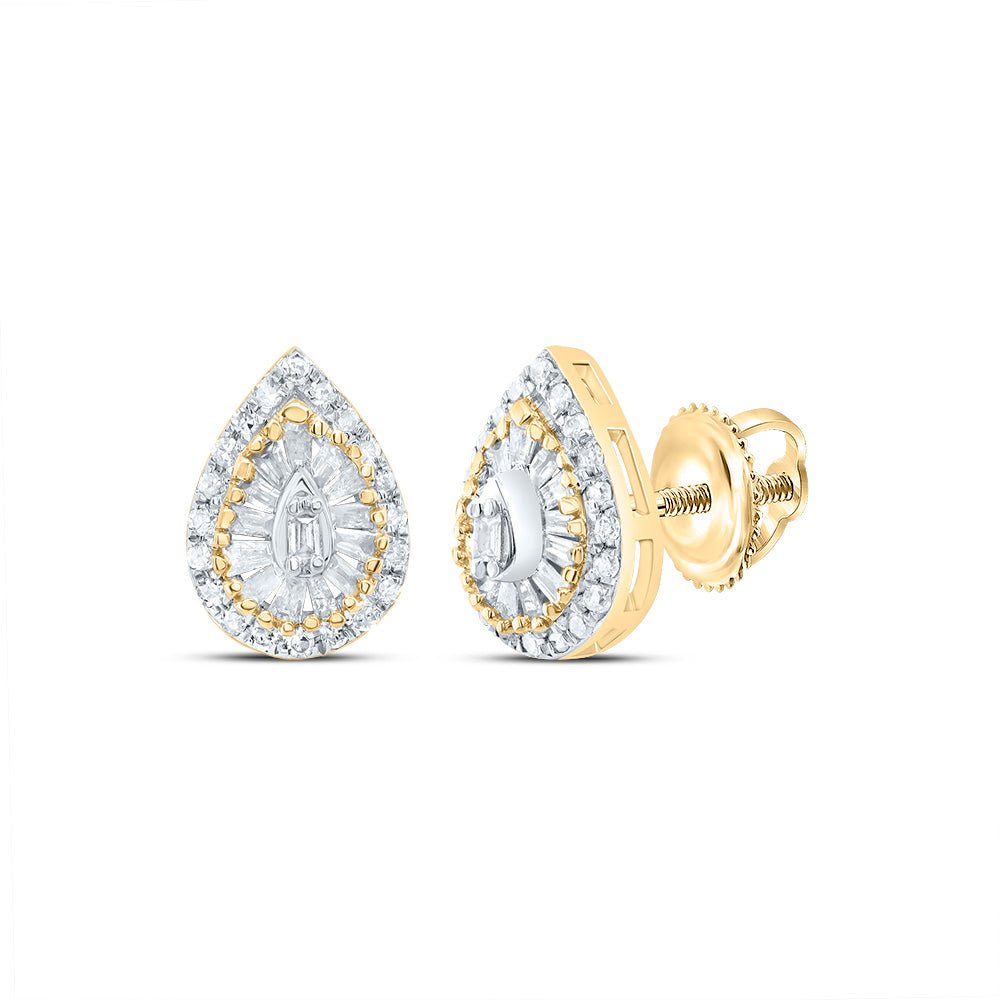 1/4CTW-DIA P1 GIFT PEAR BAGUETTE EARRING