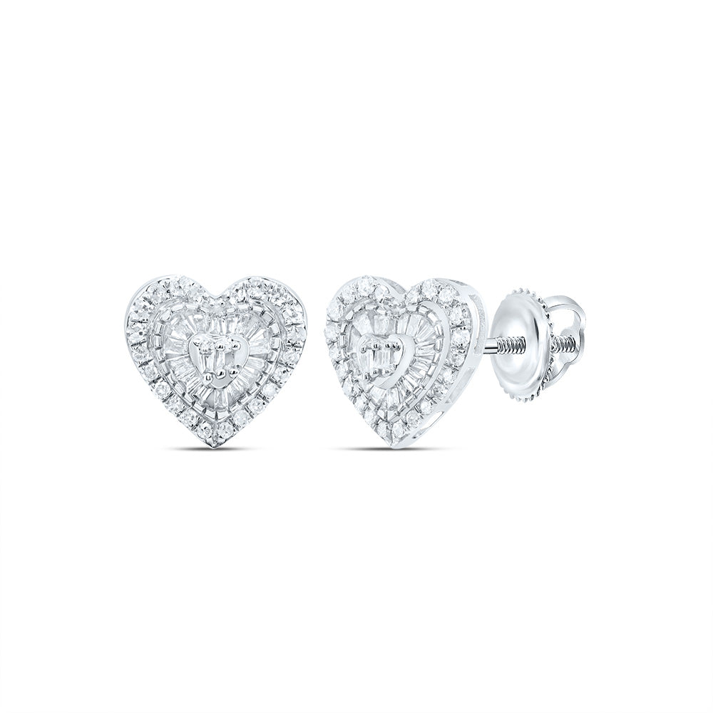 3/8CTW-DIA P1 GIFT HEART BAGUETTE EARRING