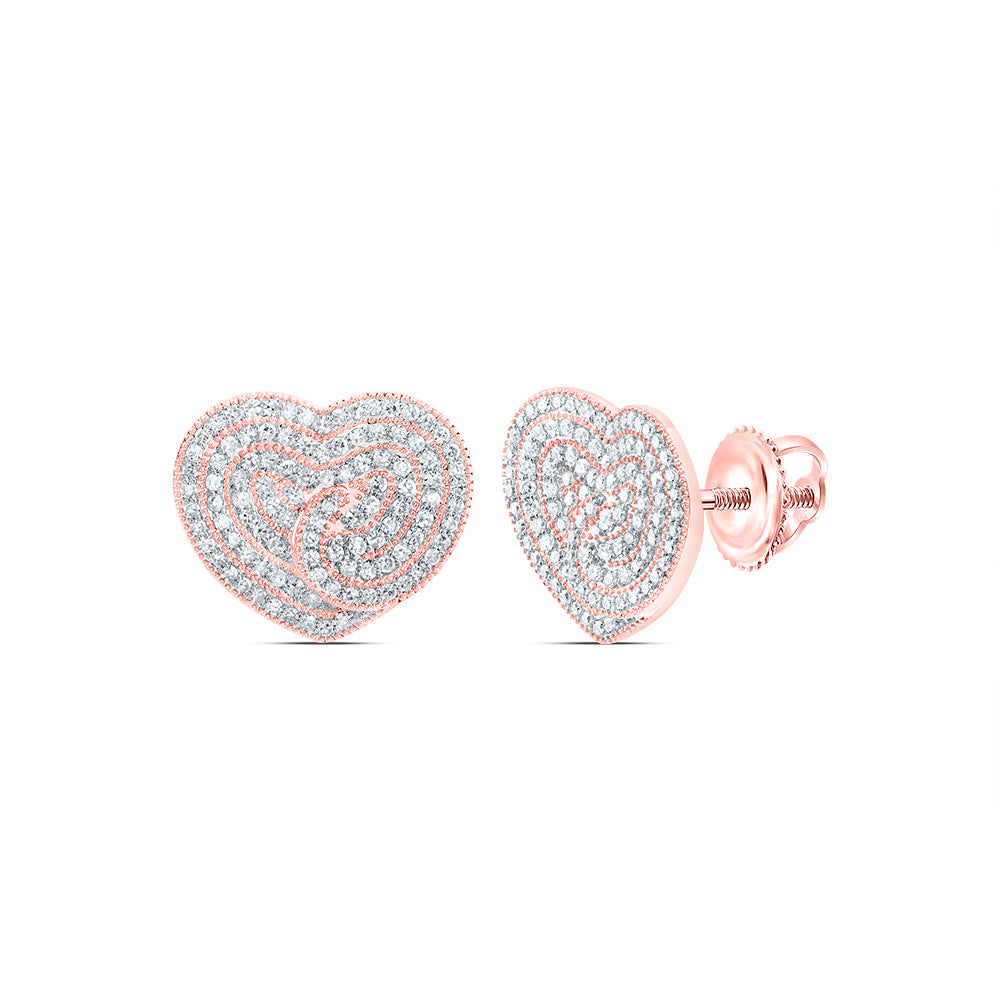 1 1/4CTW DIA CN FASHION HEART STUD EARRING