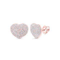 1 1/4CTW DIA CN FASHION HEART STUD EARRING