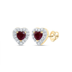 1/10CTW-DIA CN 3MM HT-RU NAT GEM STUD EARRING