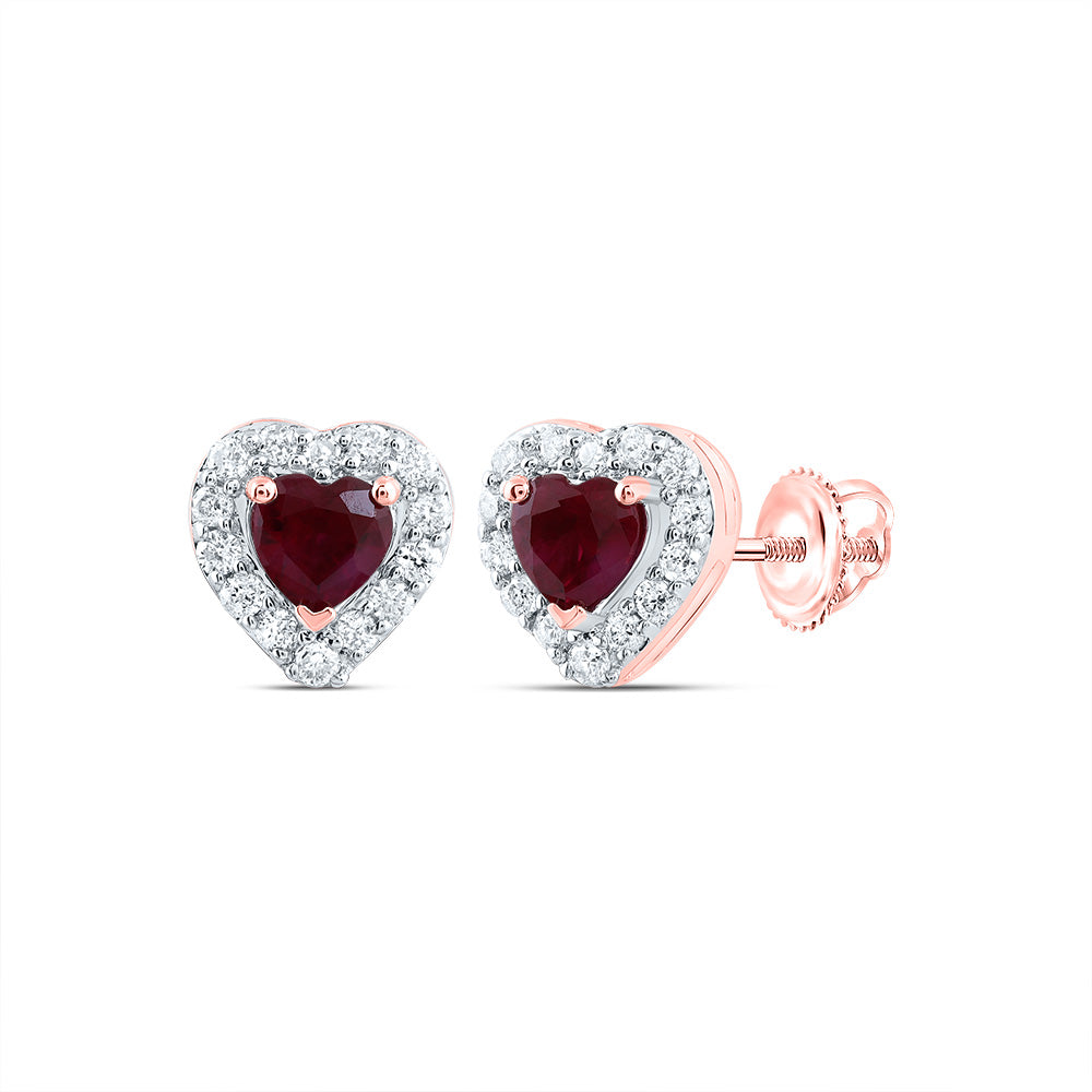 1/10CTW-DIA CN 3MM HT-RU NAT GEM STUD EARRING