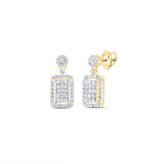 1/2CTW-DIA P1 GIFT EMERALD DANGLING EARRING