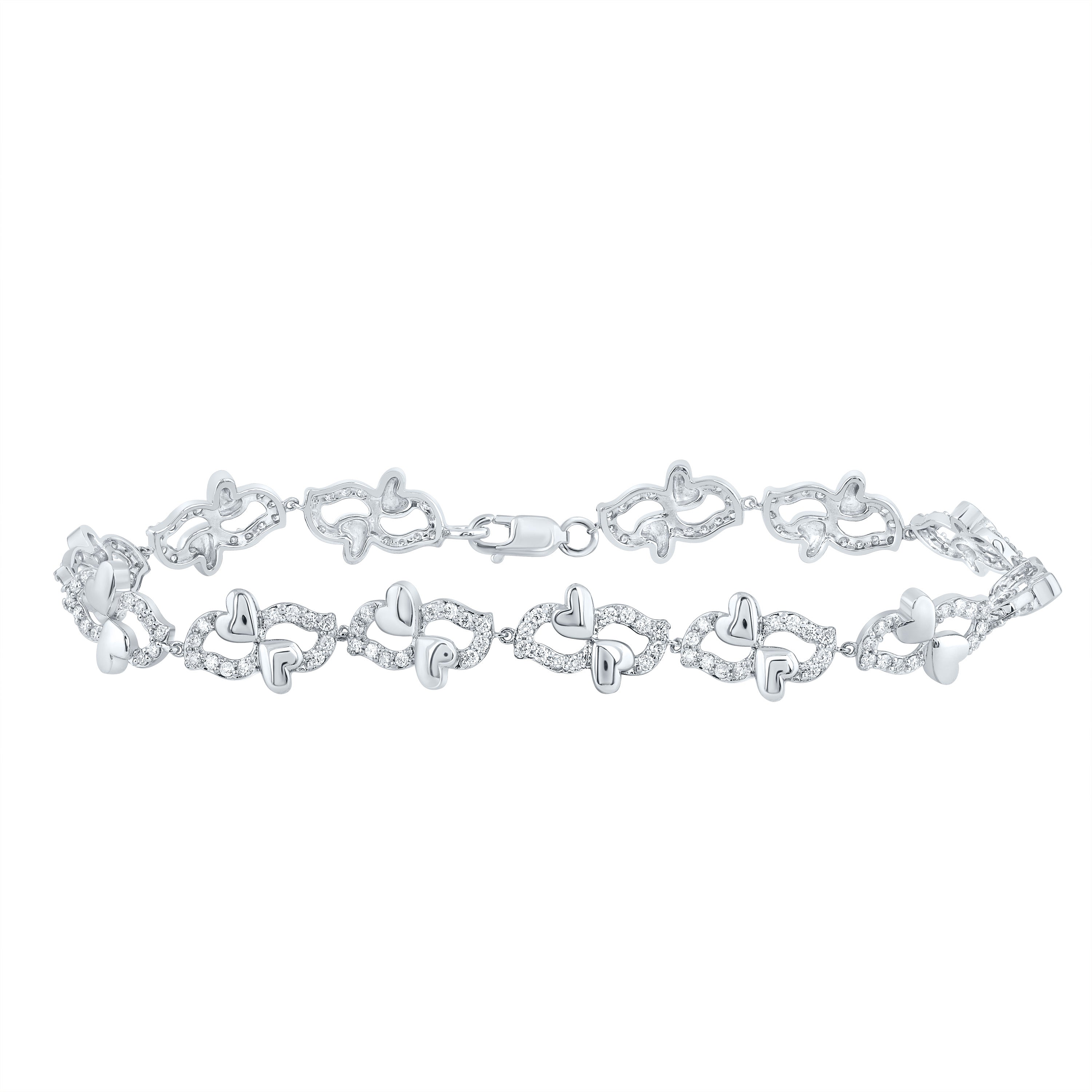 1 1/5CTW-DIA CN FASHION HEART BRACELET (7 INCH)