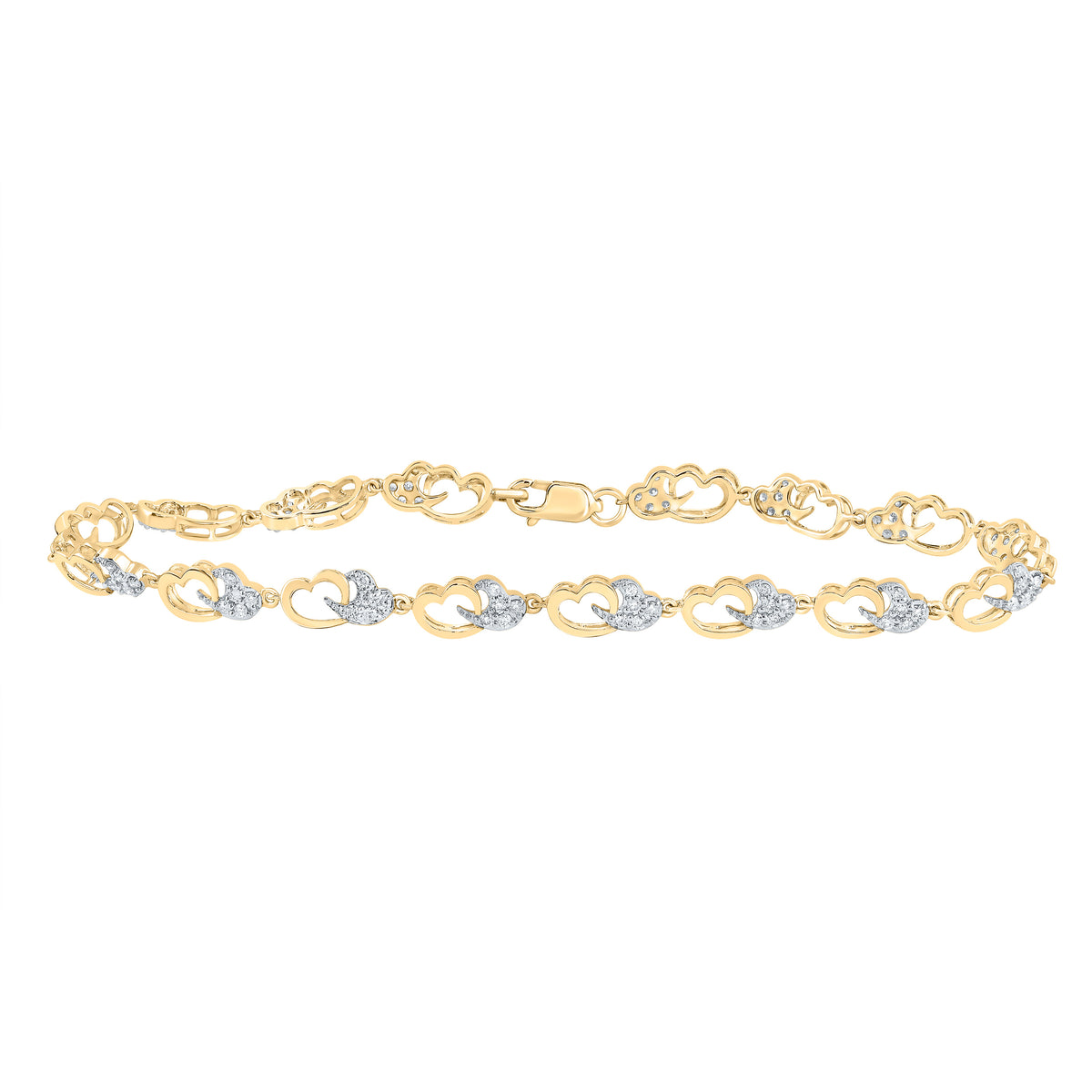 1/2CTW-DIA CN FASHION HEART BRACELET (7 INCH)
