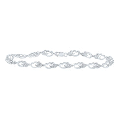 1/2CTW-DIA CN FASHION HEART BRACELET (7 INCH)