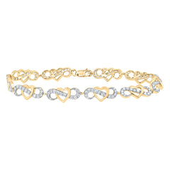 1 1/3CTW-DIA CN FASHION HEART BRACELET (7 INCH)