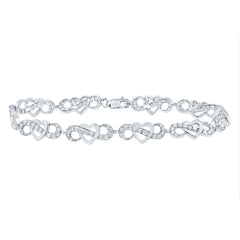 1 1/3CTW-DIA CN FASHION HEART BRACELET (7 INCH)