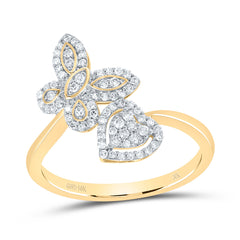 1/4CTW-DIA NK GIFT BUTTERFLY HEART RING