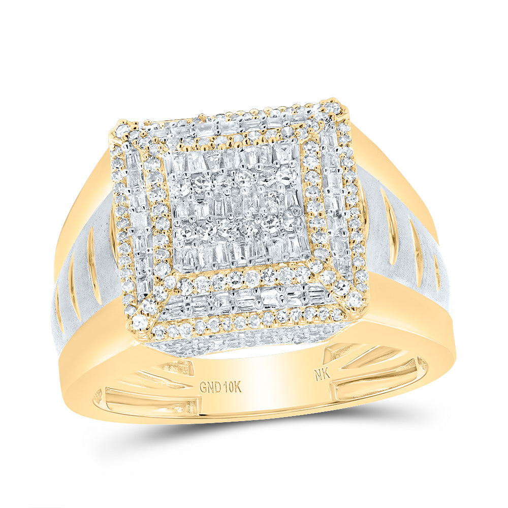 7/8CTW-DIA NK SQUARE MENS RING