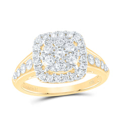 14k Gold 1 CTW-Natural Diamond Cushion Single Halo Fashion Bridal Ring Gram