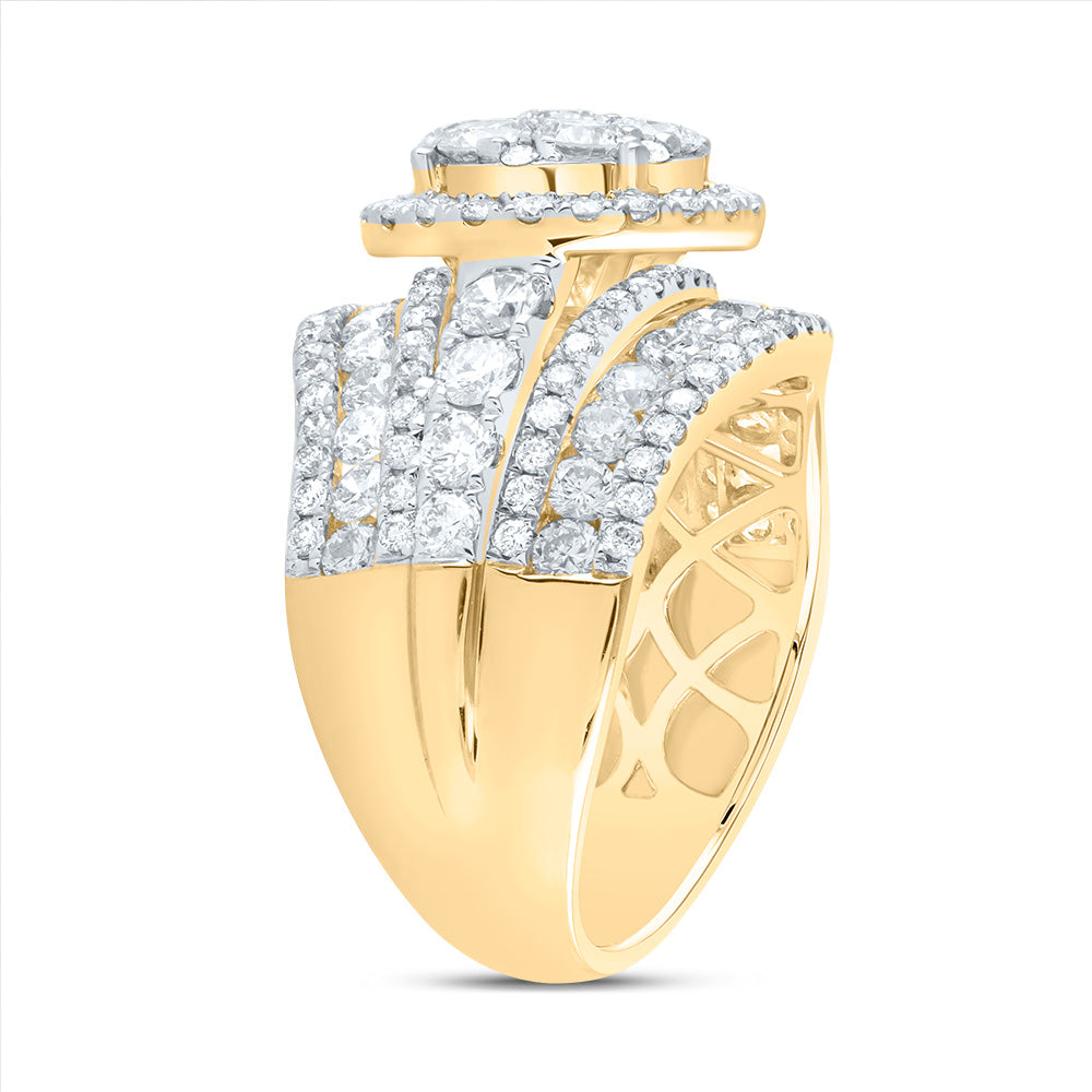 3CTW-DIA ANA M ROUND SINGLE HALO FASHION BRIDAL RING