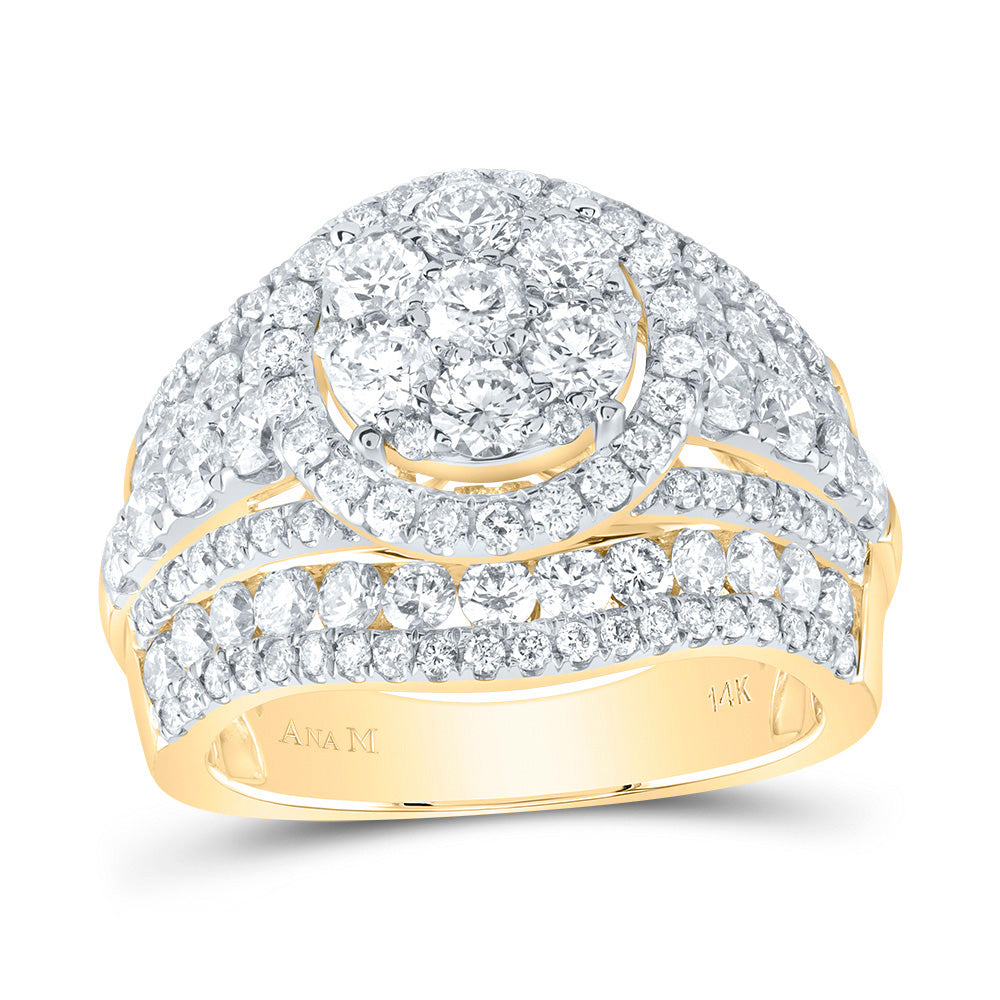 3CTW-DIA ANA M ROUND SINGLE HALO FASHION BRIDAL RING