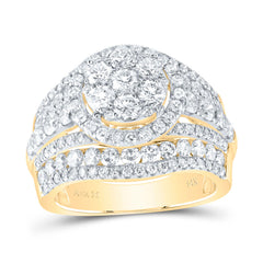 3CTW-DIA ANA M ROUND SINGLE HALO FASHION BRIDAL RING