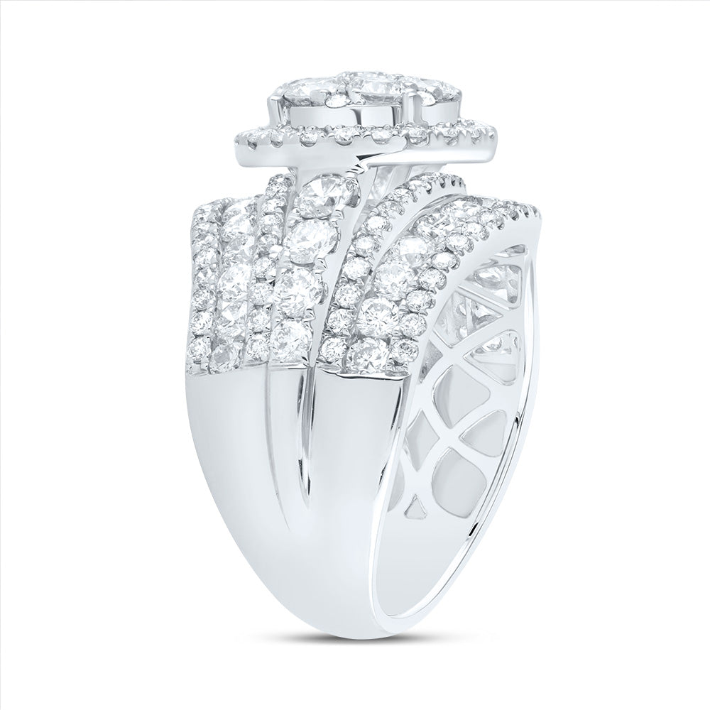 3CTW-DIA ANA M ROUND SINGLE HALO FASHION BRIDAL RING