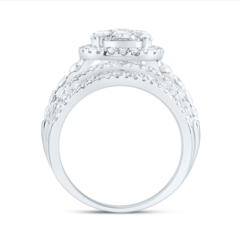 3CTW-DIA ANA M ROUND SINGLE HALO FASHION BRIDAL RING