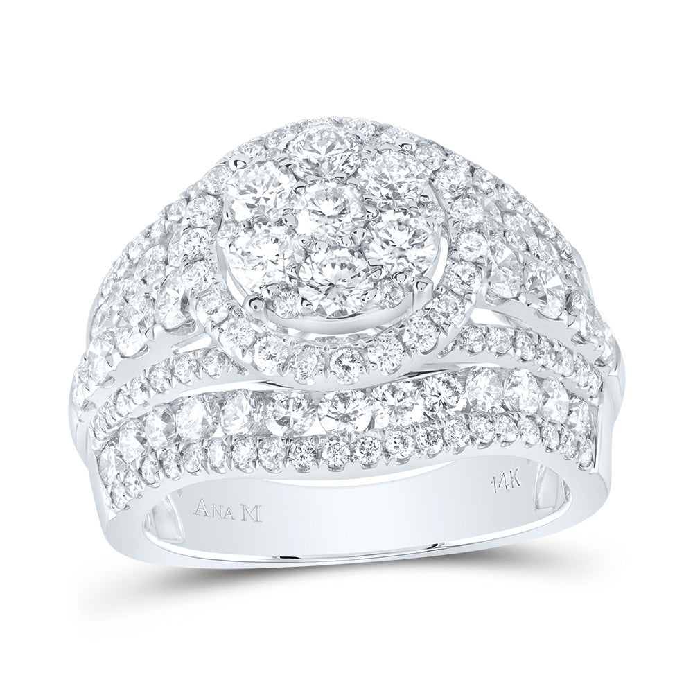 3CTW-DIA ANA M ROUND SINGLE HALO FASHION BRIDAL RING
