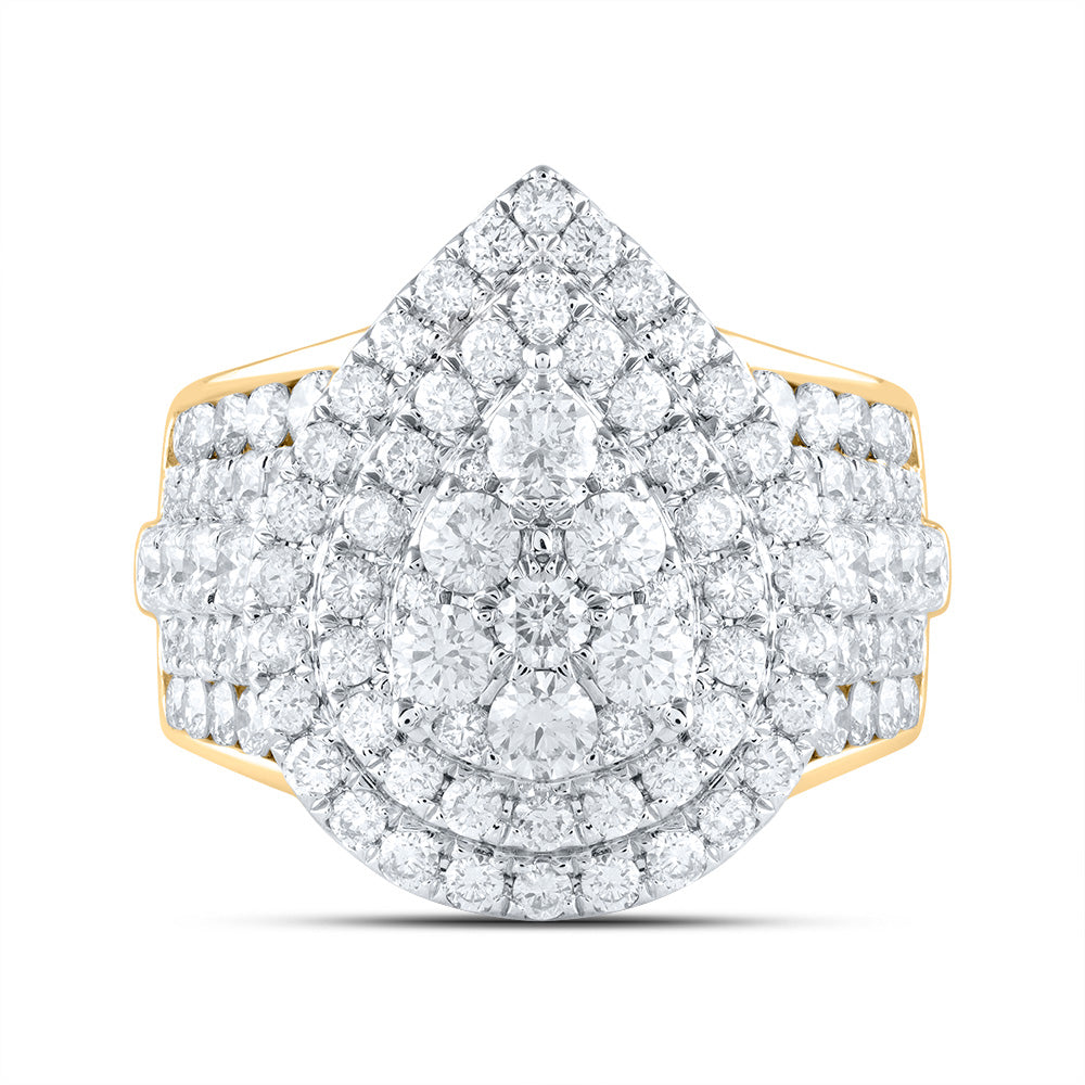 3CTW-DIA ANA M PEAR DOUBLE HALO FASHION BRIDAL RING