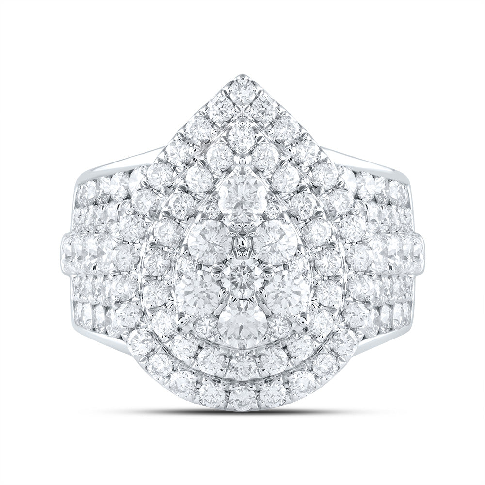 3CTW-DIA ANA M PEAR DOUBLE HALO FASHION BRIDAL RING